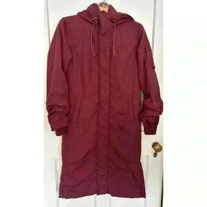 Women’s Alpha Industries Long Burgundy  Coat Size XS